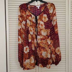CHARTER CLUB WOMAN floral long sleeve top